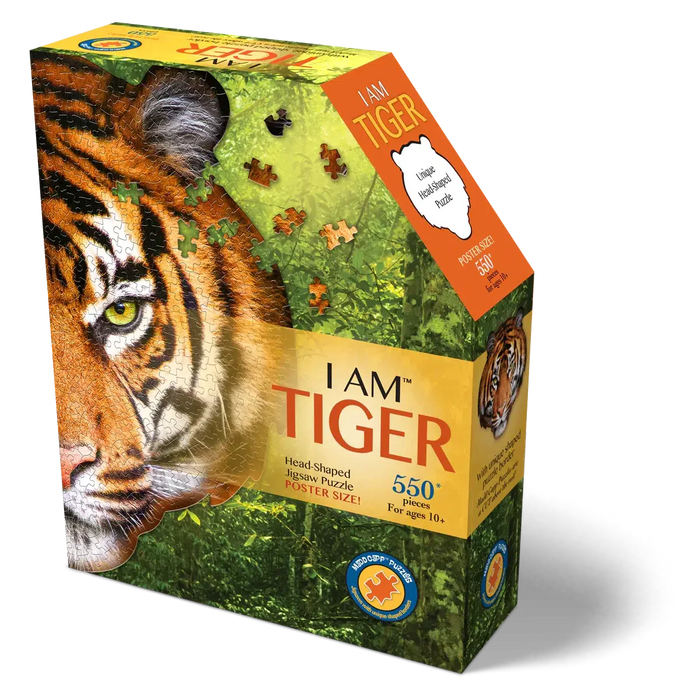 I Am Tiger 550 Piece Head Shaped Jigsaw Puzzle Madd Capp - for just $22.99! 