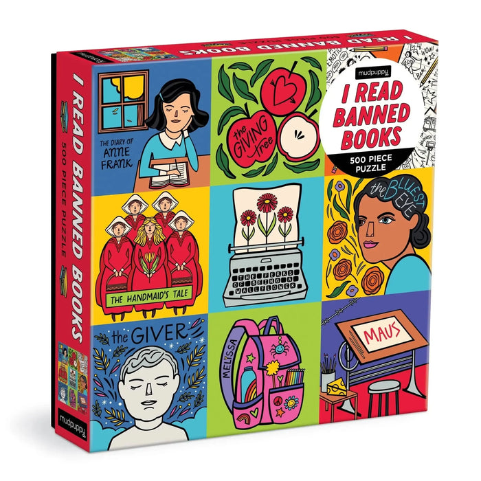 I Read Banned Books 500 Piece Jigsaw Puzzle Mudpuppy - for just $17.99! 