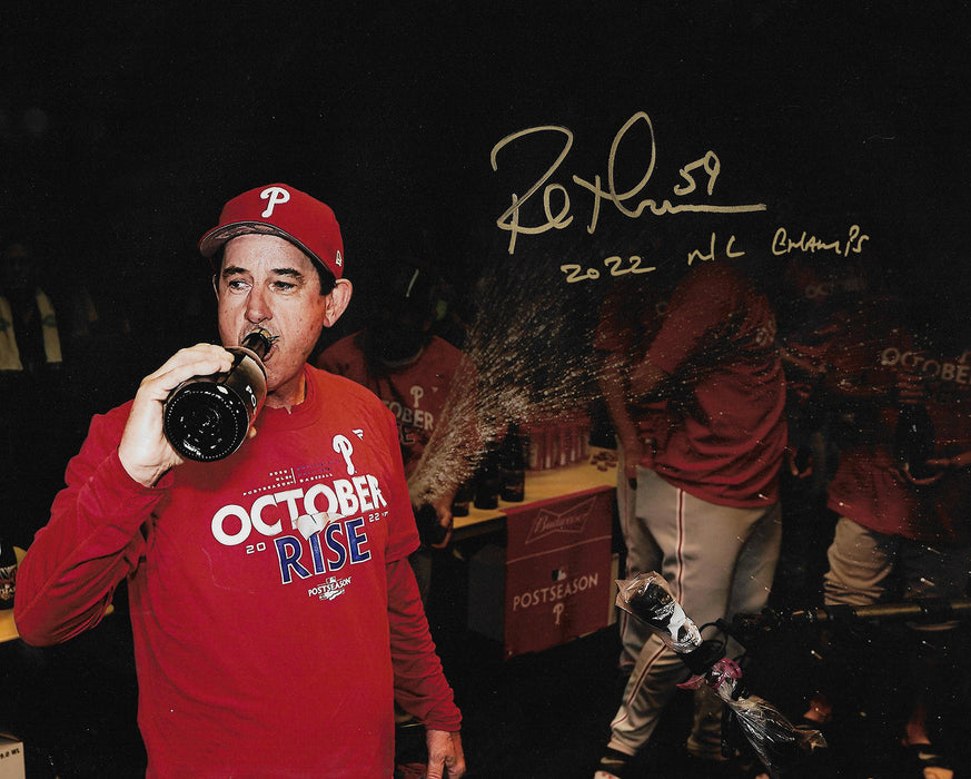 Rob Thomson 2022 NL Champions Locker Room Philadelphia Phillies Autographed 16x20 Photo (NL Champs) - for just $99.99! 