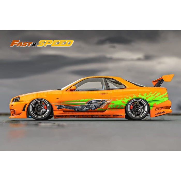 Fast Speed Nissan Skyline GT-R R34 Z-Tune HighWing Edition FNS Livery Amber Orange 1:64 - Just $34.99! Shop now at Retro Gaming of Denver