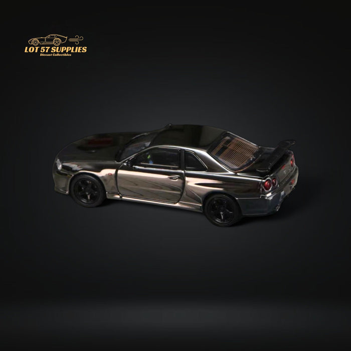 Street Weapon Skyline GTR R34 V-SPEC-II Chrome Plated Limited to 599 Pcs 1:64 - for just $36.99! 