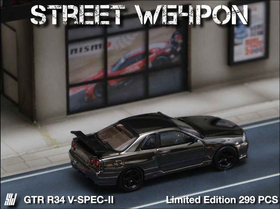 Street Weapon Skyline GTR R34 V-SPEC-II Chrome Plated Limited to 599 Pcs 1:64 - for just $36.99! 