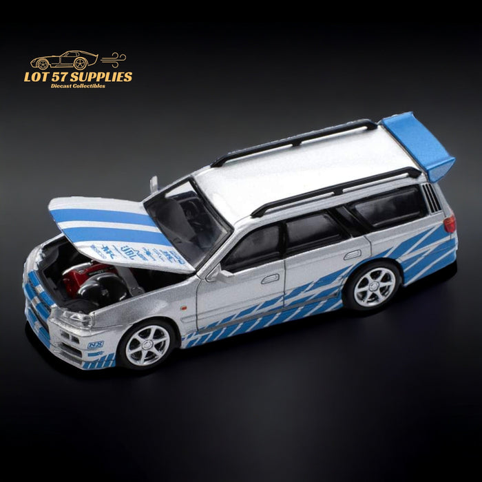 Pop Race Nissan Stagea R34 Blue / Silver PR640060 1:64 - Premium Nissan - Just $26.99! Shop now at Retro Gaming of Denver