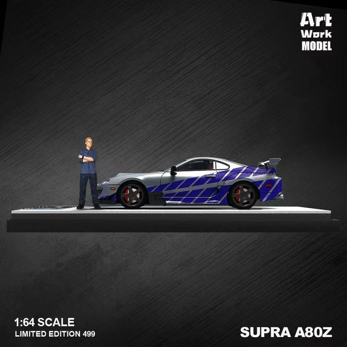 TimeMicro X ArtWork Toyota Supra A80 Fast & Furious Silver Blue Livery 1:64 - Just $29.99! Shop now at Retro Gaming of Denver