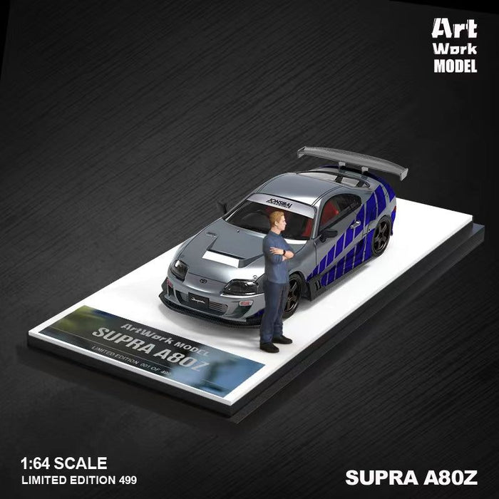 TimeMicro X ArtWork Toyota Supra A80 Fast & Furious Silver Blue Livery 1:64 - Just $29.99! Shop now at Retro Gaming of Denver