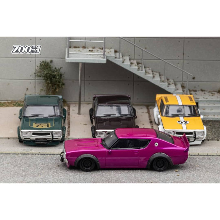 (Pre-Order) Zoom Nissan Skyline 2000 GT-R (KPGC10) YELLOW WHITE / GREEN / PINK / RED 1:64 - Just $31.99! Shop now at Retro Gaming of Denver