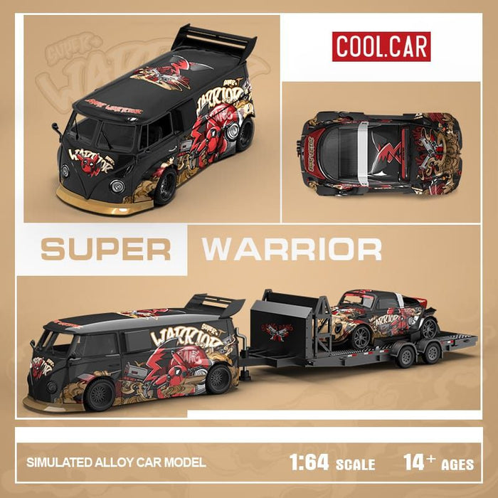 Cool Car RWB T1 Van & VW BEETLE TARGA With Trailer in SUPER WARRIOR Livery SET 1:64 - Just $69.99! Shop now at Retro Gaming of Denver