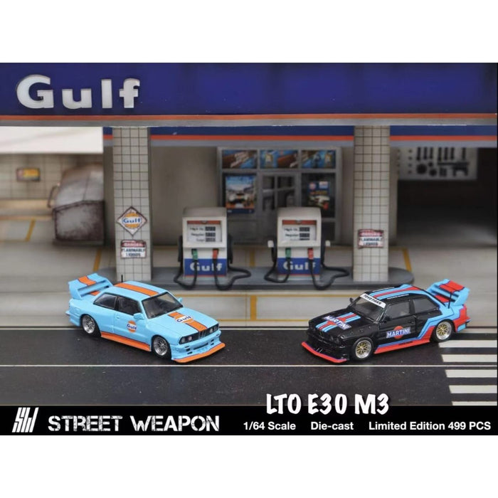 (Pre-Order) Street Weapon BMW M3 E30 LTO in GULF / MARTINI BLACK Livery 1:64 Limited to 499 Pcs Each - Just $31.99! Shop now at Retro Gaming of Denver