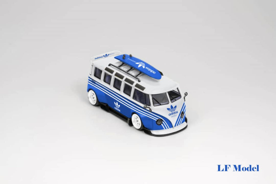 LF Model Volkswagen T1 Kombi with Surfboards Blue/White 1:64 - for just $29.99! 