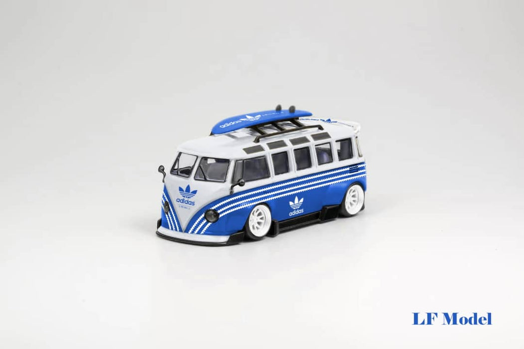 LF Model Volkswagen T1 Kombi with Surfboards Blue/White 1:64 - for just $29.99! 