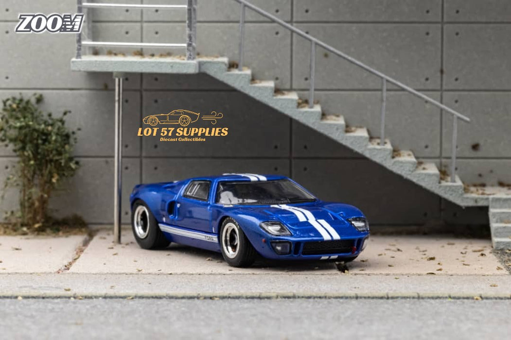 Zoom Ford GT40 MK1 Blue White Stipe #2 1:64 - for just $32.99! 