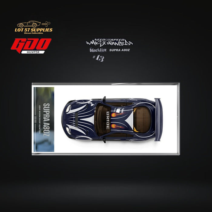 GDO x TIMEMICRO Toyota Supra A80Z NFS Most Wanted Black List #13 VIC Navy Blue 1:64 - Just $32.99! Shop now at Retro Gaming of Denver