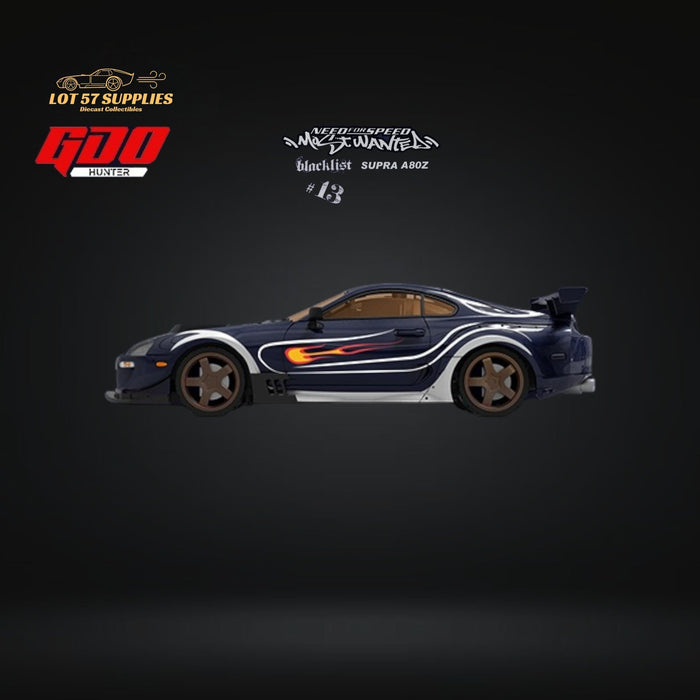 GDO x TIMEMICRO Toyota Supra A80Z NFS Most Wanted Black List #13 VIC Navy Blue 1:64 - Just $32.99! Shop now at Retro Gaming of Denver