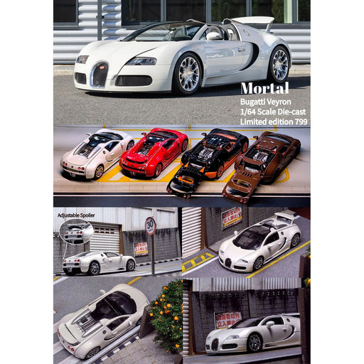 Mortal Bugatti Veyron in White With Adjustable Wing 1:64 - Premium Bugatti - Just $34.99! Shop now at Retro Gaming of Denver