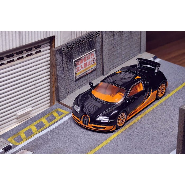 Mortal Bugatti Veyron Super Sport in Black/Orange With Adjustable Wing & Removable Rear Engine Cover 1:64 - Premium Bugatti - Just $34.99! Shop now at Retro Gaming of Denver