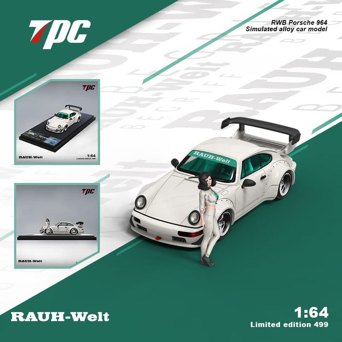 TPC Porsche 911 964 RWB White with Tiffany Green Interior Figure Version 1:64 - Just $34.99! Shop now at Retro Gaming of Denver