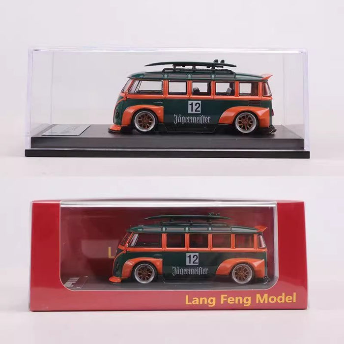 LF Model Volkswagen T1 Kombi WideBody with Surfboard in Jagermeister #12 Livery 1:64 - Just $29.99! Shop now at Retro Gaming of Denver