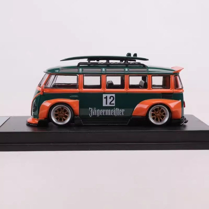 LF Model Volkswagen T1 Kombi WideBody with Surfboard in Jagermeister #12 Livery 1:64 - Premium Volkswagen - Just $29.99! Shop now at Retro Gaming of Denver