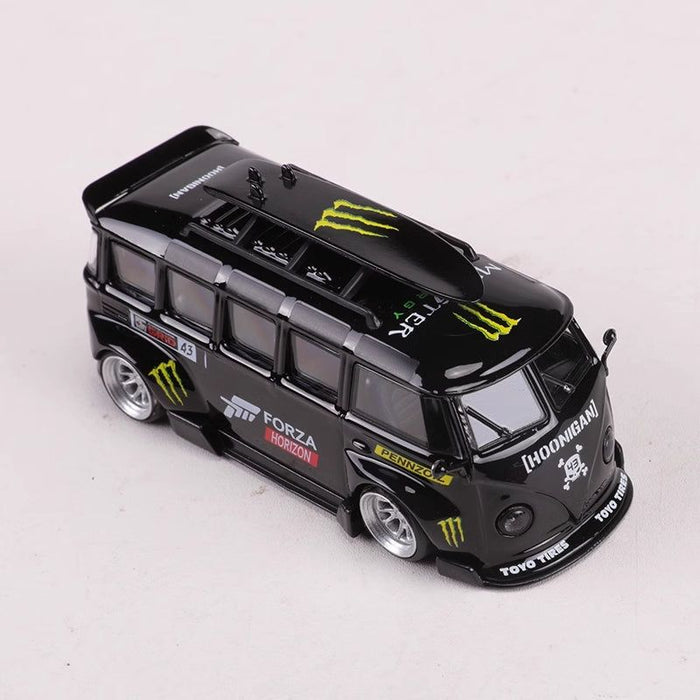 LF Model Volkswagen T1 Kombi WideBody with Surfboard in Forza Monster Livery 1:64 - Just $29.99! Shop now at Retro Gaming of Denver