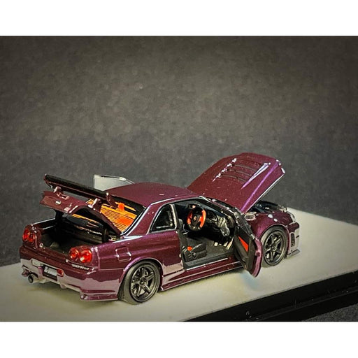 PGM X ONE MODEL Nissan Skyline R34 Z-TUNE Midnight Purple Fully Openable With Engine Included Standard Base 1:64 PGM-641003 - Premium Nissan - Just $84.99! Shop now at Retro Gaming of Denver