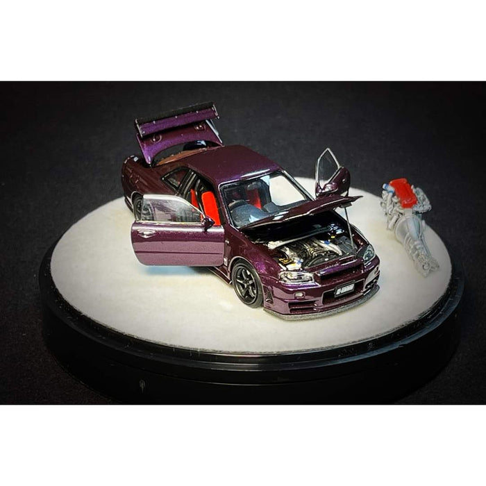 PGM X ONE MODEL Nissan Skyline R34 Z-TUNE Midnight Purple Fully Openable With Engine Included Luxury Base 1:64 PGM-641003 - Just $94.99! Shop now at Retro Gaming of Denver