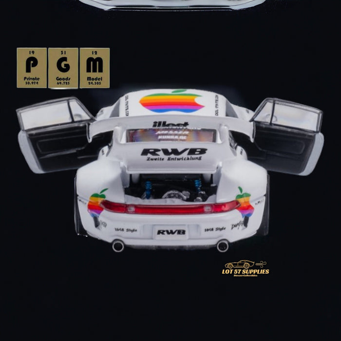 PGM Porsche RWB 993 White Apple #89 Fully Openable Luxury Base 1:64 PGM-640311 - Premium Porsche - Just $79.99! Shop now at Retro Gaming of Denver