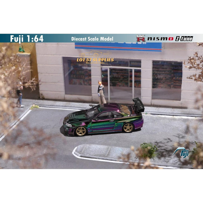 Fuji Skyline GT-R R34 Nismo Z-Tune High Wing Magic Green Purple 1:64 - Just $34.99! Shop now at Retro Gaming of Denver