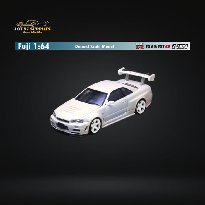 Fuji Skyline GT-R R34 Nismo Z-Tune High Wing White Pearl 1:64 - Just $34.99! Shop now at Retro Gaming of Denver