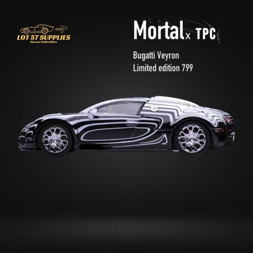 Mortal Bugatti Veyron Ceramic Dragon White/Black With Adjustable Wing 1:64 - for just $39.99! 