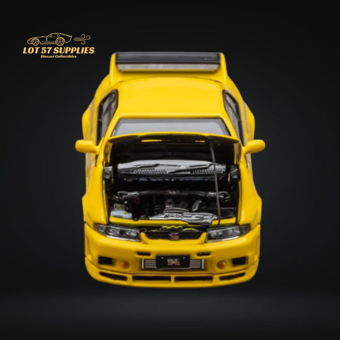 Focal Horizon Skyline R33 GT-R 4TH Gen 400R in Yellow Openable Hood 1:64 - for just $36.99! 