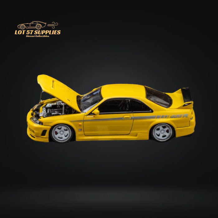 Focal Horizon Skyline R33 GT-R 4TH Gen 400R in Yellow Openable Hood 1:64 - for just $36.99! 