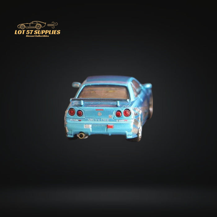 (Pre-Order) Stance Hunters SH x Gurucollector Skyline GT-R R34 Z-Tune Chrome Blue Limited To 888pcs 1:64 - Just $34.99! Shop now at Retro Gaming of Denver