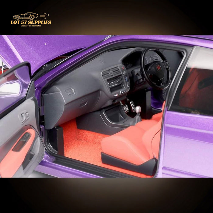 (Pre-Order) MOTORHELIX Honda Civic Type-R EK9 Pearl Purple With MF10 Wheels 1:18 - Just $314.99! Shop now at Retro Gaming of Denver