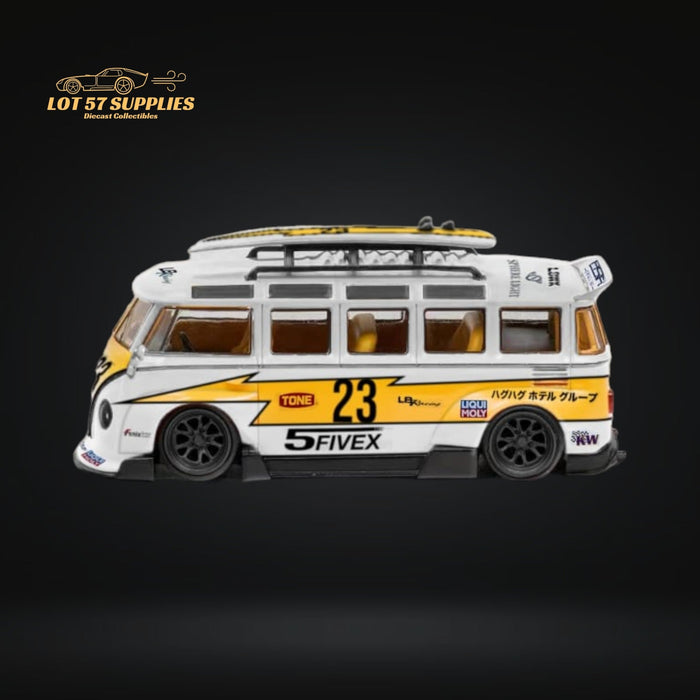 LF Model Volkswagen T1 Kombi WideBody with Surfboard in Flash #23 Livery 1:64 - Just $29.99! Shop now at Retro Gaming of Denver