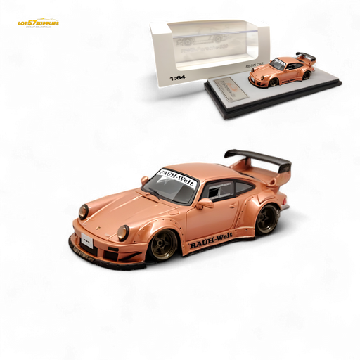 QIDIAN Porsche RWB 930 GT Wing in Champagne Gold Resin Model 1:64 - for just $59.99! 