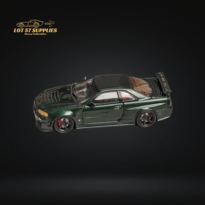 (Pre-Order) Fuji Skyline GT-R R34 Nismo Z-Tune High Wing CRS Dark Green 1:64 - Just $33.99! Shop now at Retro Gaming of Denver