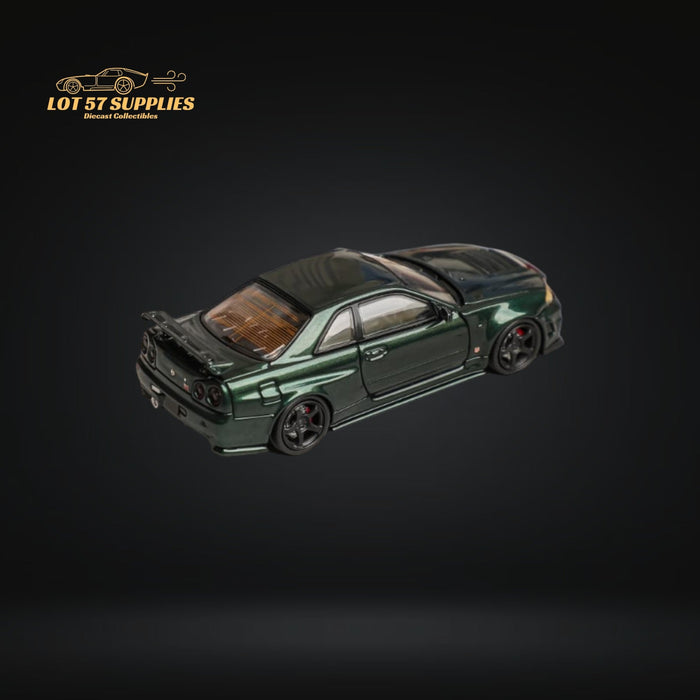 (Pre-Order) Fuji Skyline GT-R R34 Nismo Z-Tune High Wing CRS Dark Green 1:64 - Just $33.99! Shop now at Retro Gaming of Denver