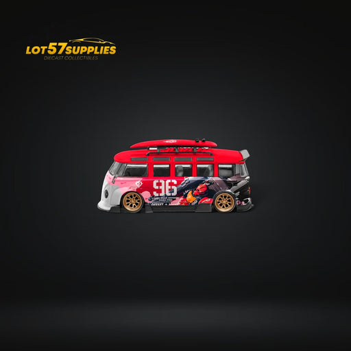 LF Model Volkswagen T1 Kombi WideBody with Surfboard in Akiba #96 Livery 1:64 - for just $32.99! 