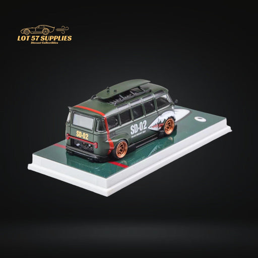 Flame Model VW Volkswagen T1 Van Bus Matte Green Shark Mouth 1:64 - Just $34.99! Shop now at Retro Gaming of Denver