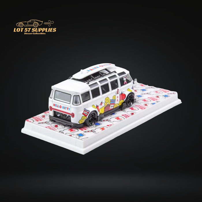 Flame Model VW Volkswagen T1 Van Bus Hello Kitty Red School White 1:64 - Just $31.99! Shop now at Retro Gaming of Denver