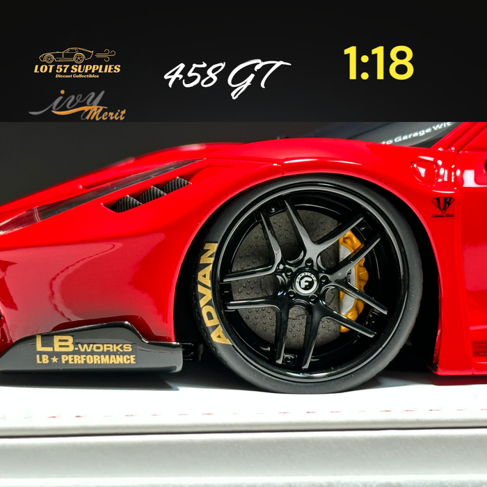 IVY MERIT 458 GT Rosso Red LBWK LB Silhouette Resin 1:18 Scale - Just $369.99! Shop now at Retro Gaming of Denver