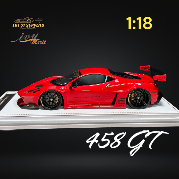 IVY MERIT 458 GT Rosso Red LBWK LB Silhouette Resin 1:18 Scale - Just $369.99! Shop now at Retro Gaming of Denver