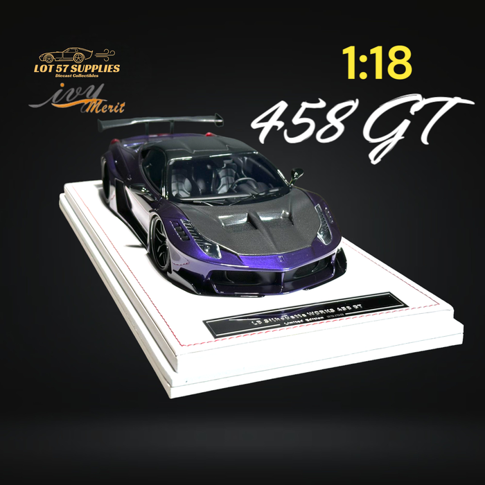 IVY MERIT 458 GT Purple LBWK LB Silhouette Resin 1:18 Scale - Just $369.99! Shop now at Retro Gaming of Denver