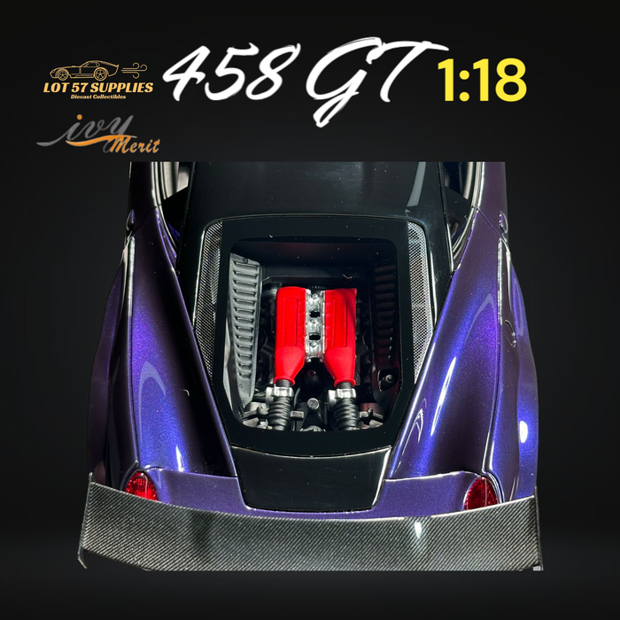 IVY MERIT 458 GT Purple LBWK LB Silhouette Resin 1:18 Scale - Just $369.99! Shop now at Retro Gaming of Denver