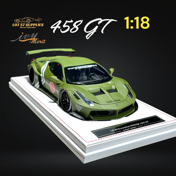 IVY MERIT 458 GT Fighter Green LBWK LB Silhouette Resin 1:18 Scale - Just $369.99! Shop now at Retro Gaming of Denver