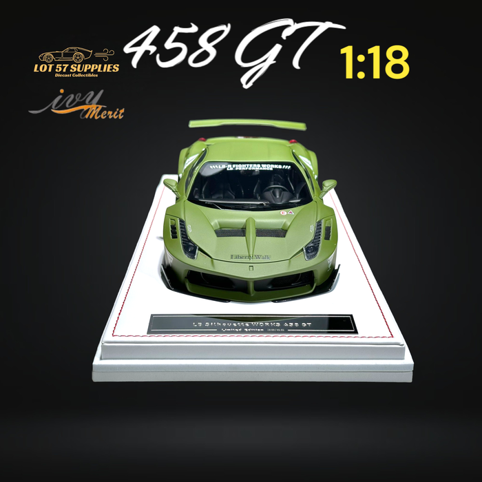 IVY MERIT 458 GT Fighter Green LBWK LB Silhouette Resin 1:18 Scale - Just $369.99! Shop now at Retro Gaming of Denver