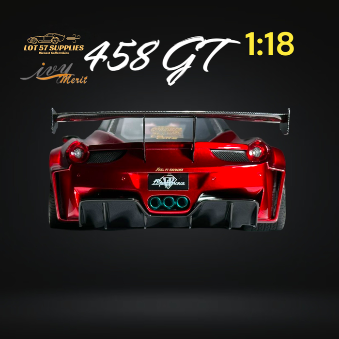 IVY MERIT 458 GT Metallic Red Carbon Hood LBWK LB Silhouette Resin 1:18 Scale - Just $369.99! Shop now at Retro Gaming of Denver