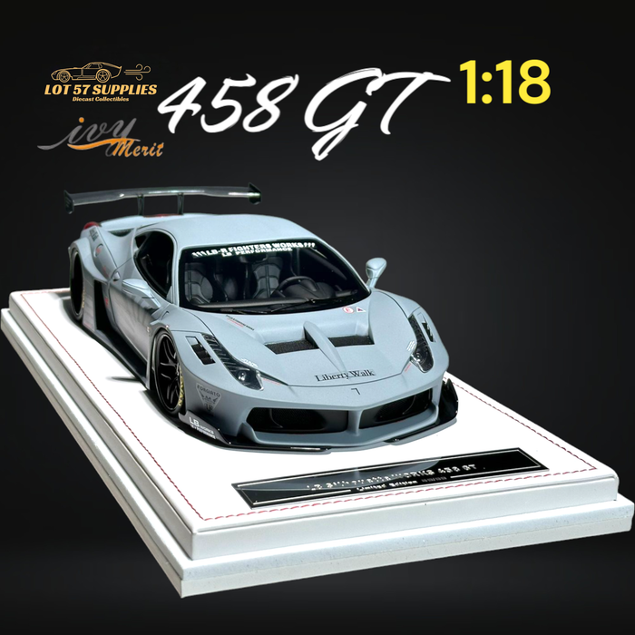 IVY MERIT 458 GT Fighter Grey LBWK LB Silhouette Resin 1:18 Scale - Just $369.99! Shop now at Retro Gaming of Denver