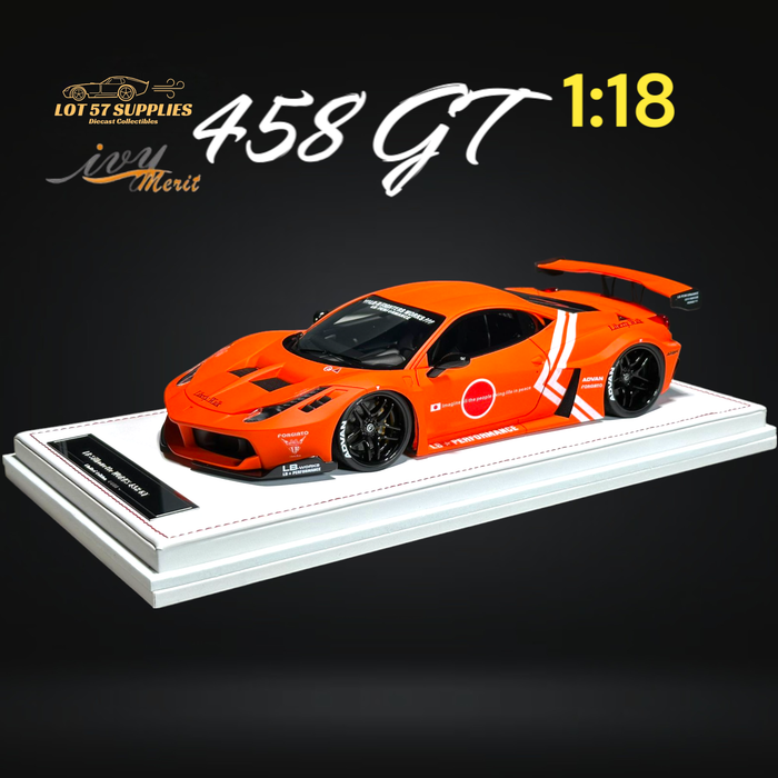 IVY MERIT 458 GT Fighter Orange LBWK LB Silhouette Resin 1:18 Scale - Just $369.99! Shop now at Retro Gaming of Denver