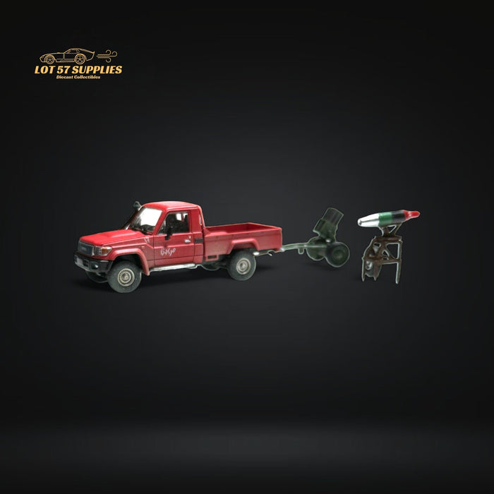 HobbyFans Toyota Land Cruiser 70 Series Red With Armor & Armor Launcher 1:64 - for just $39.99! 